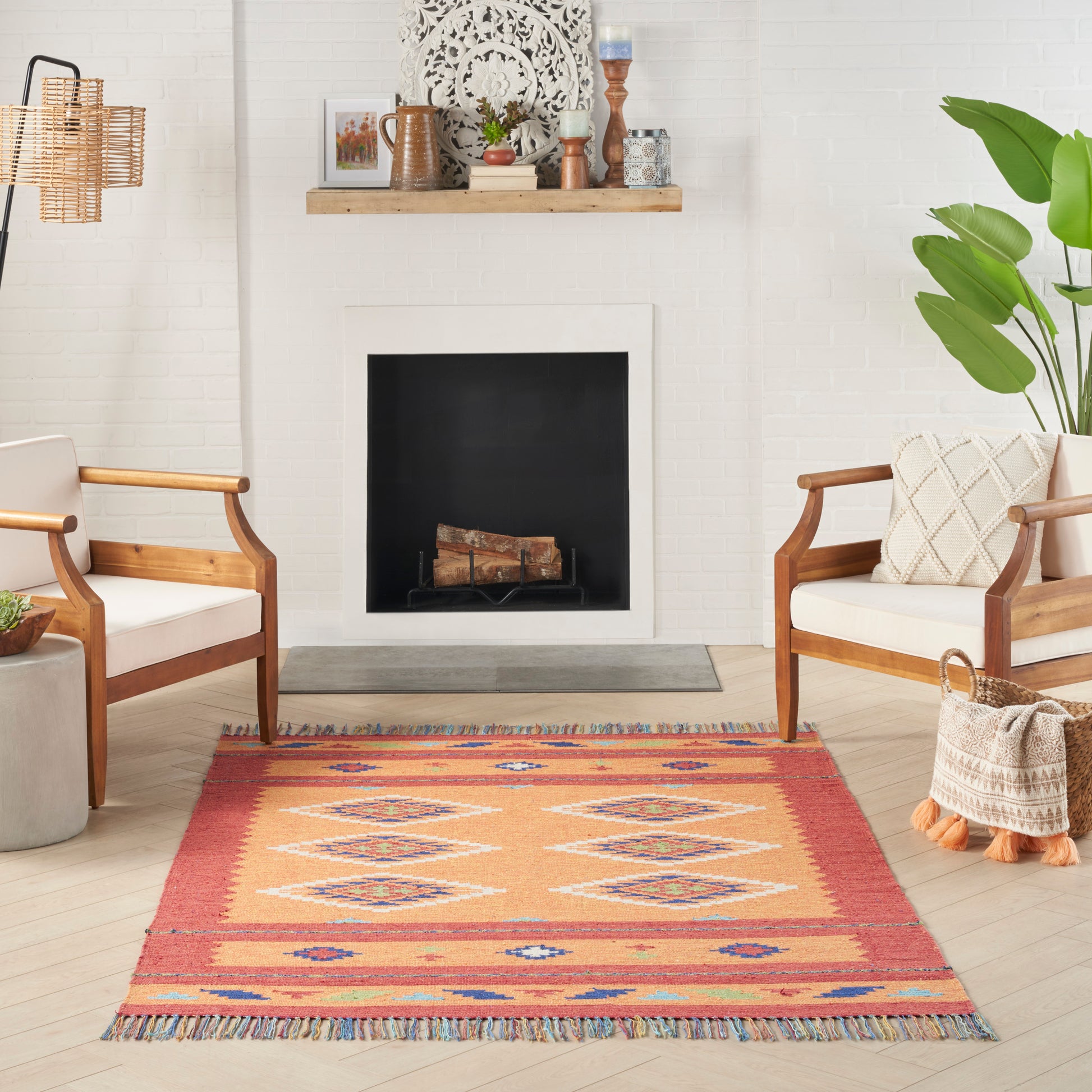 Nourison Home Baja  Orange Red  Transitional