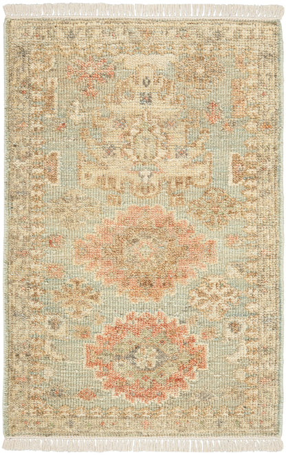 Nourison Home Heritage Vine HTV02 Light Blue Traditional Hand Knotted Rug