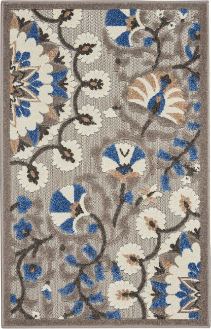Nourison Home Aloha ALH20 Grey Multicolor Contemporary Power-loomed Rugs