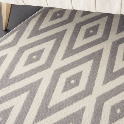 Nourison Home Grafix  White Grey  Contemporary