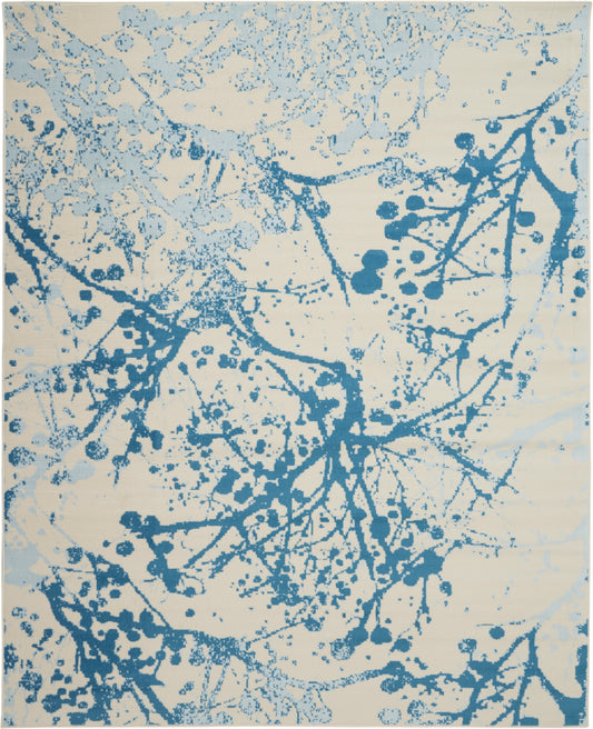 Nourison Home Jubilant  Ivory Blue  Contemporary