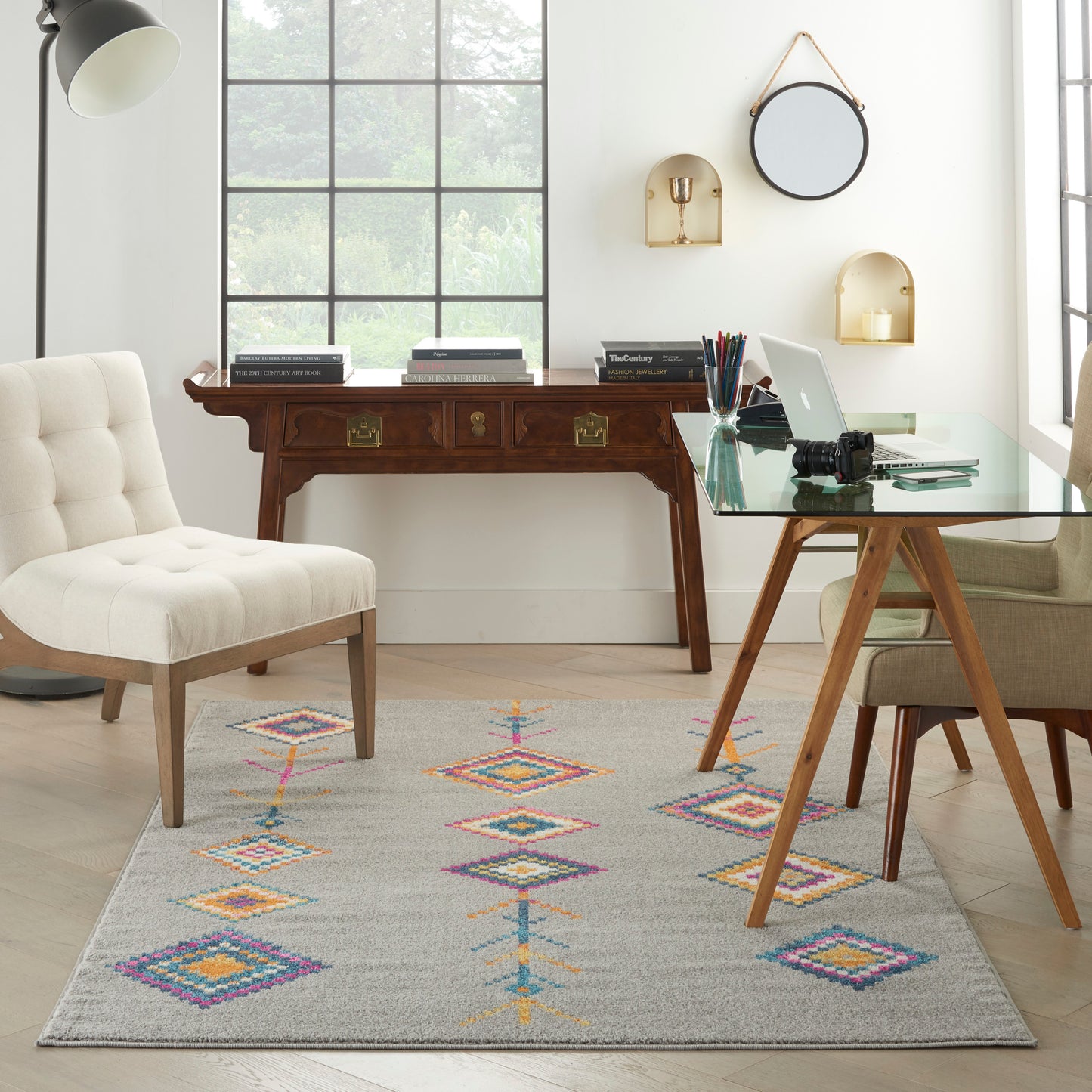 Nourison Home Passion  Grey Multicolor  Transitional