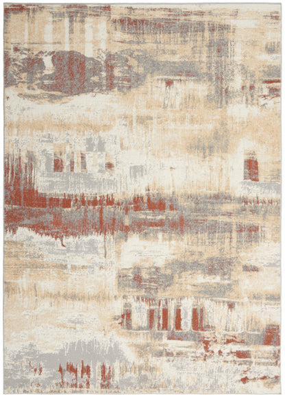 Calvin Klein CK005 Enchanting ECH02 Grey Rust Contemporary Power-loomed Rug