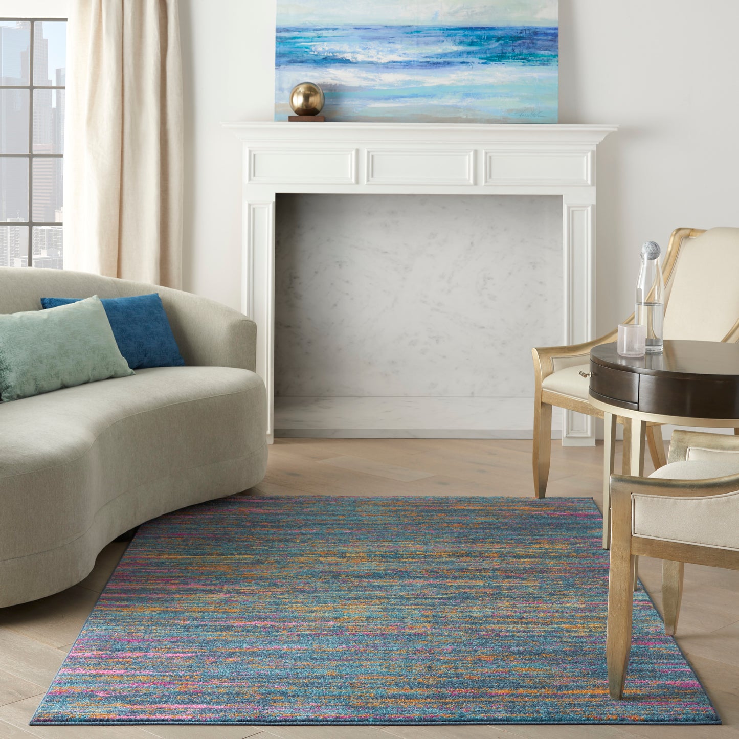 Nourison Home Passion  Blue Multicolor  Contemporary