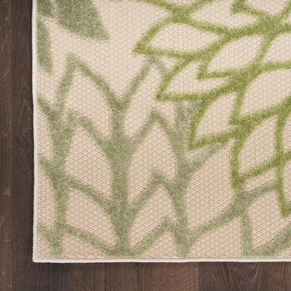 Nourison Home Aloha  Ivory Green  Contemporary