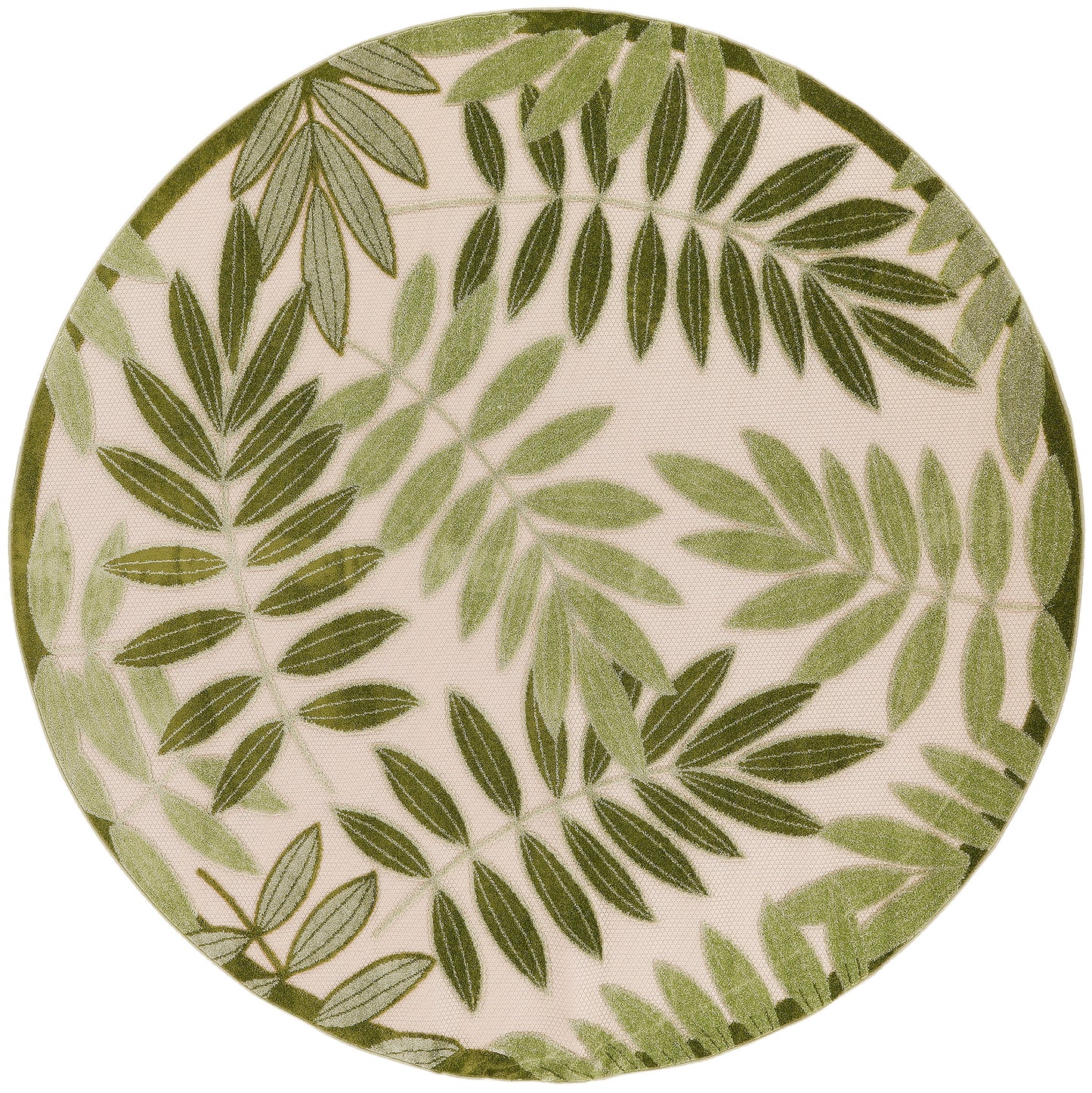 Nourison Home Aloha ALH18 Ivory Green Contemporary Power-loomed Rugs