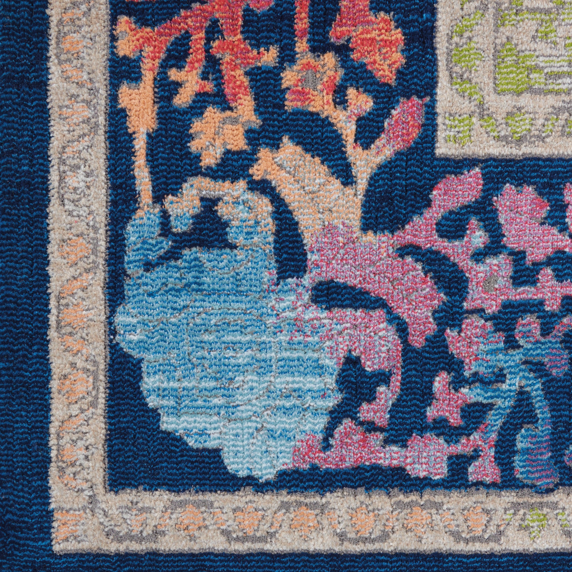 Nourison Home Ankara Global  Blue Multicolor  Transitional