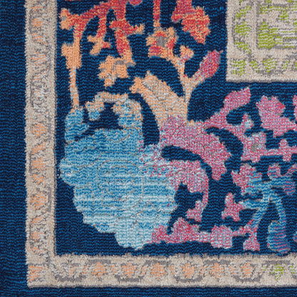Nourison Home Ankara Global  Blue Multicolor  Transitional