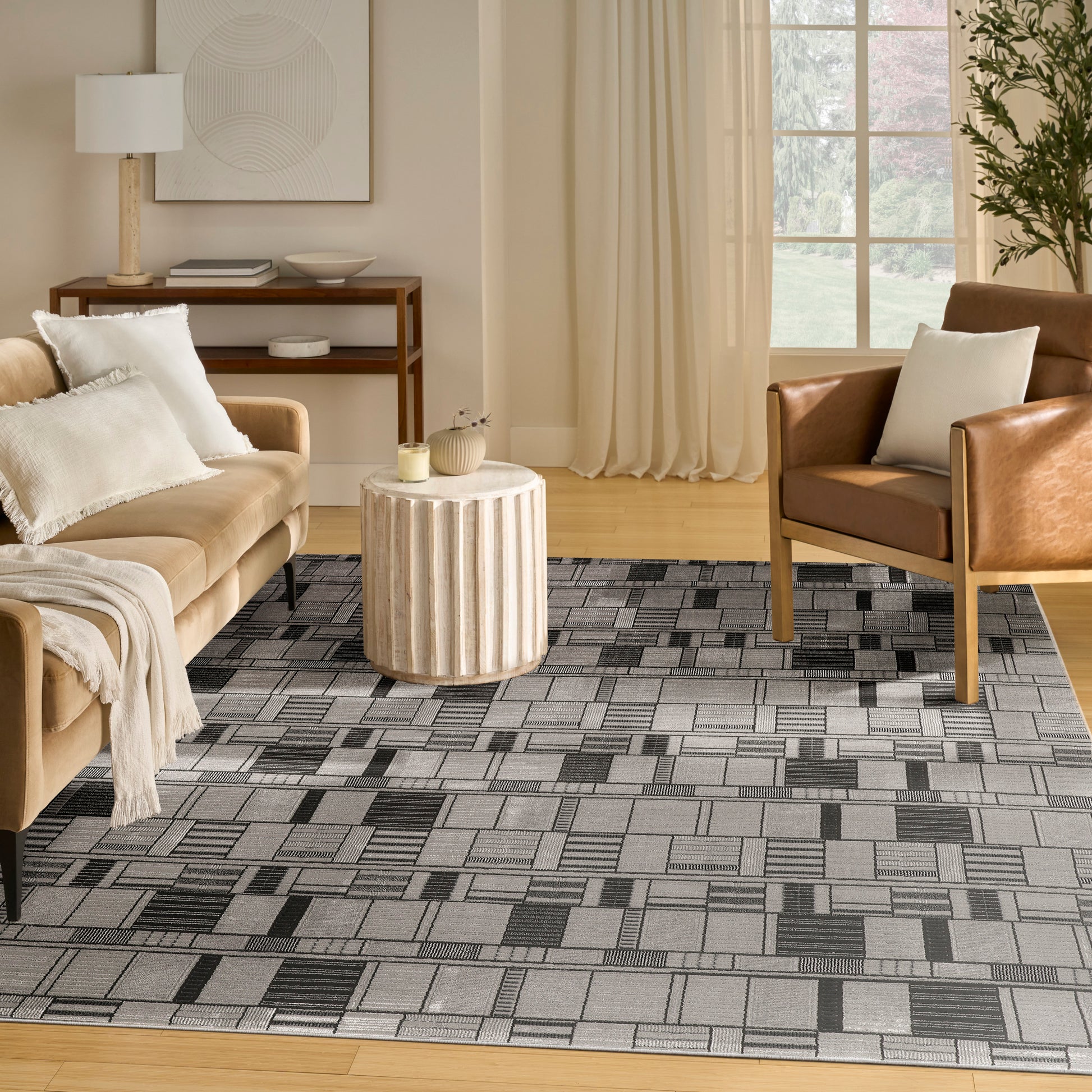 Nourison Home Nordic  Black Grey  Contemporary