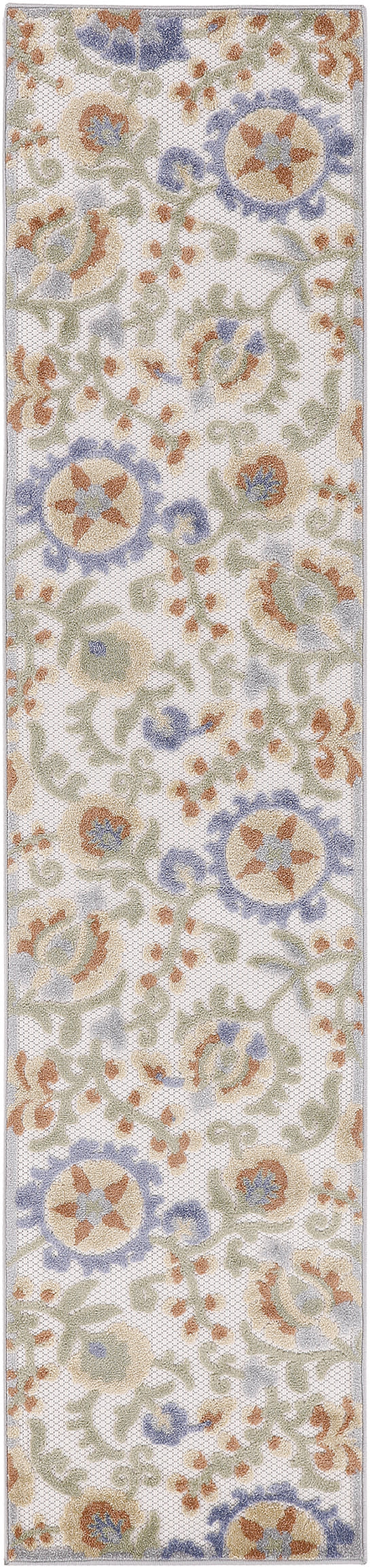 Nourison Home Aloha ALH17 Ivory Blue Contemporary Power-loomed Rugs