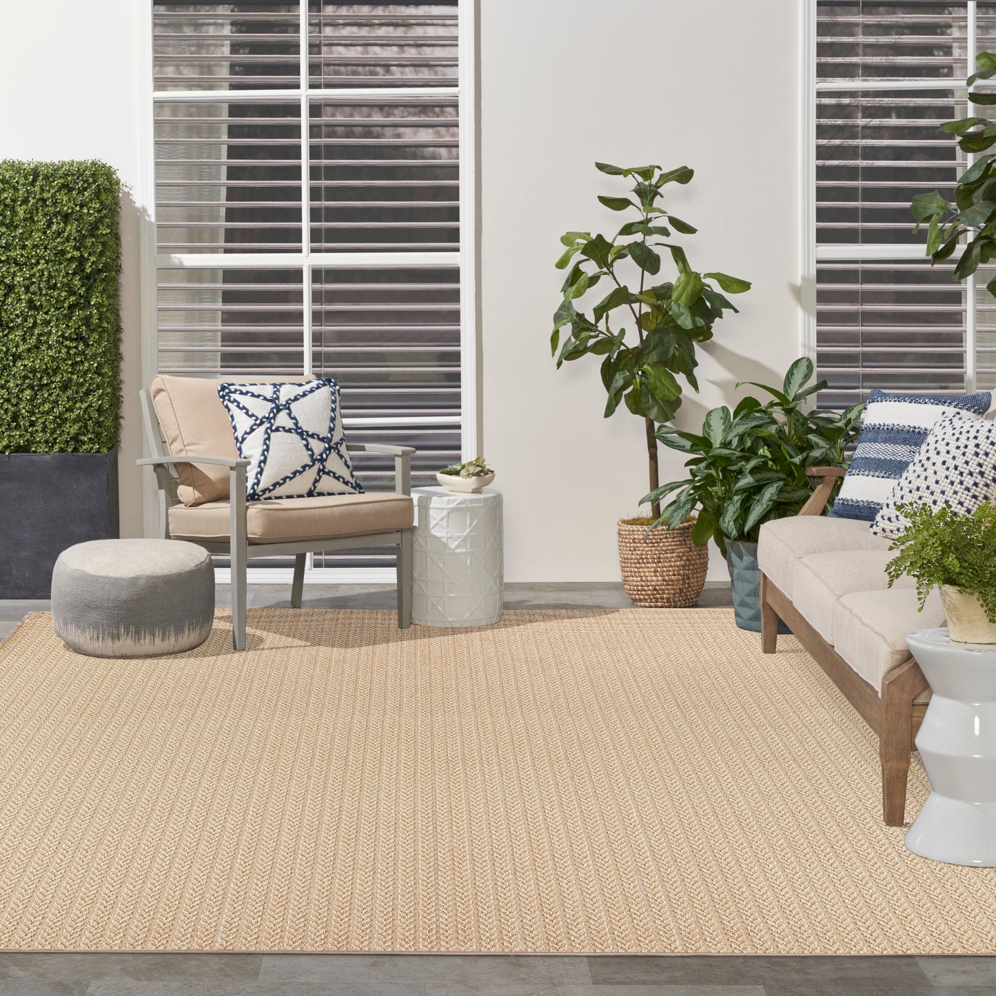 Nourison Home Tulum  Cream  Contemporary