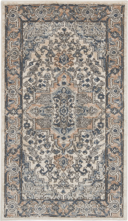 Nourison Home Quarry QUA05 Ivory Grey Transitional Power-loomed Rugs
