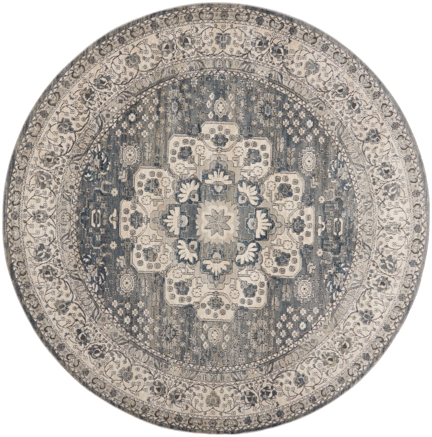 Nourison Home Quarry QUA07 Grey Ivory Transitional Power-loomed Rugs