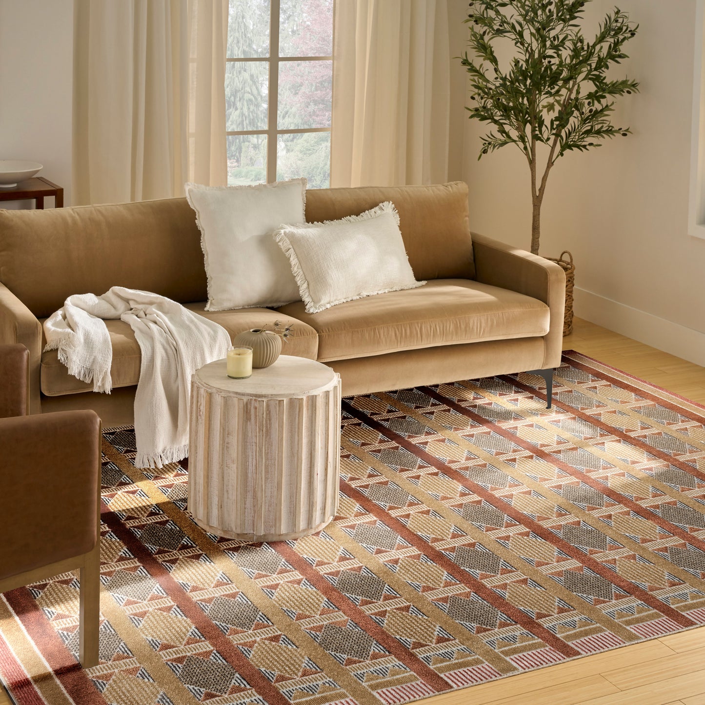 Nourison Home Nordic  Rust Multicolor  Contemporary