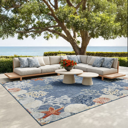 Nourison Home Suncoast  Denim Multicolor  Contemporary