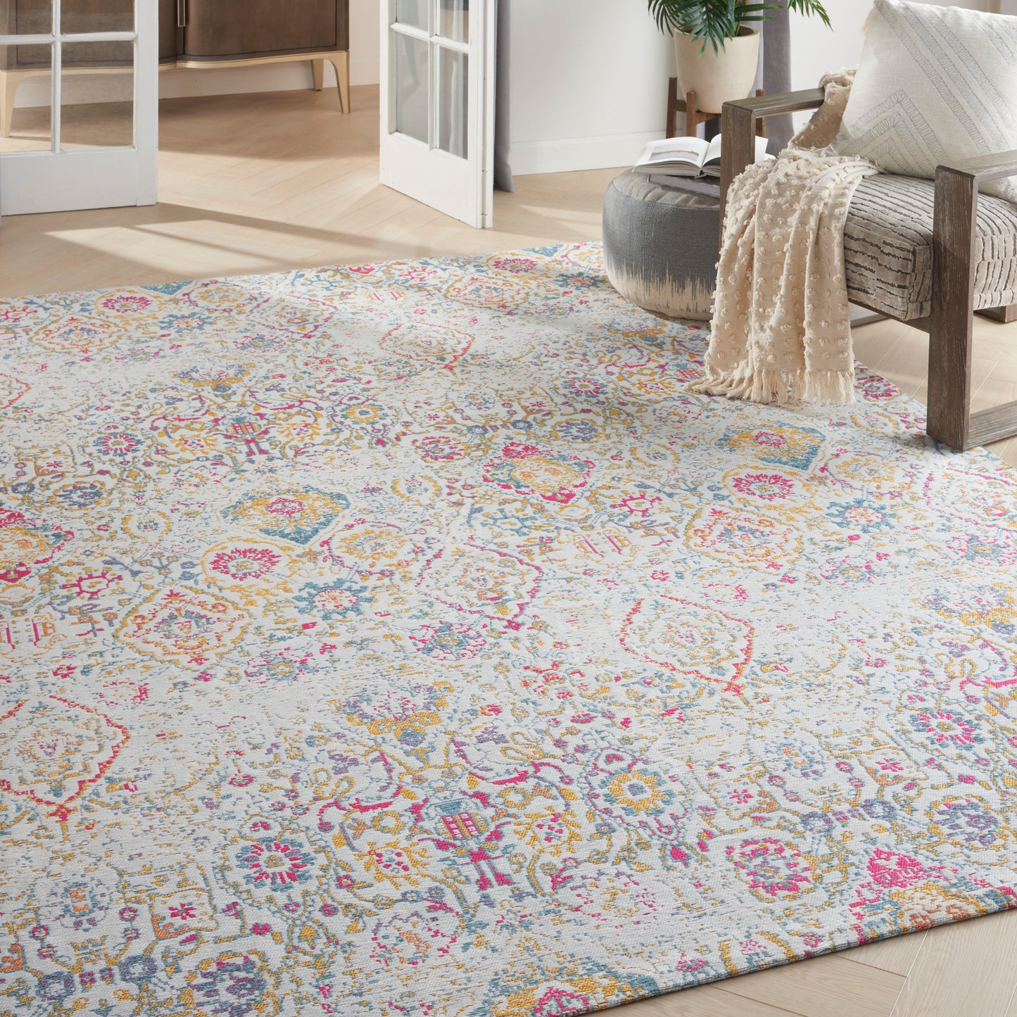 Nourison Home Damask  Multicolor  Transitional