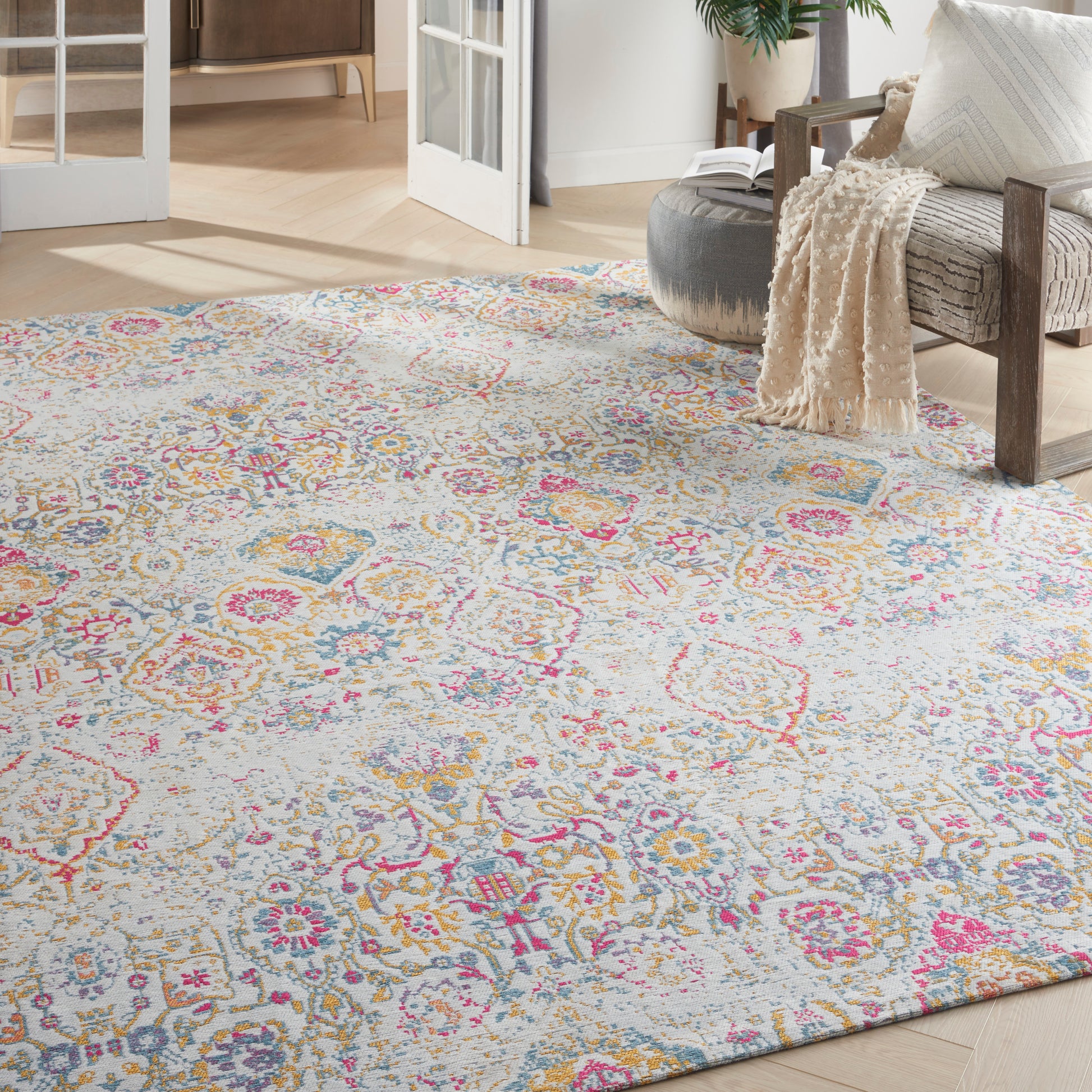 Nourison Home Damask  Multicolor  Transitional