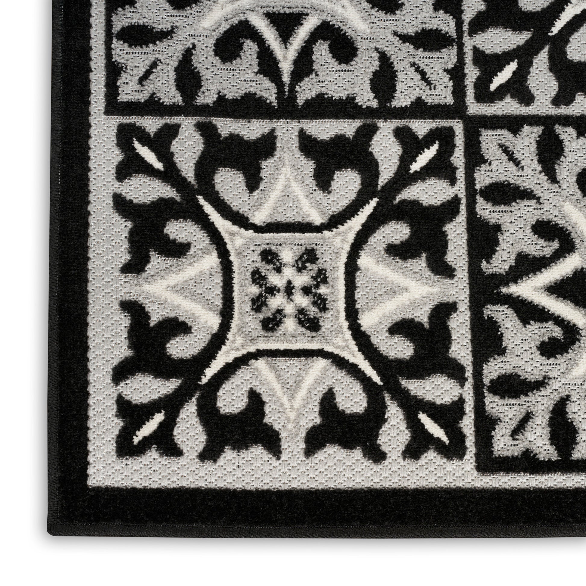 Nourison Home Aloha  Black White  Contemporary