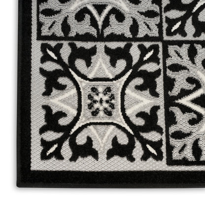 Nourison Home Aloha  Black White  Contemporary