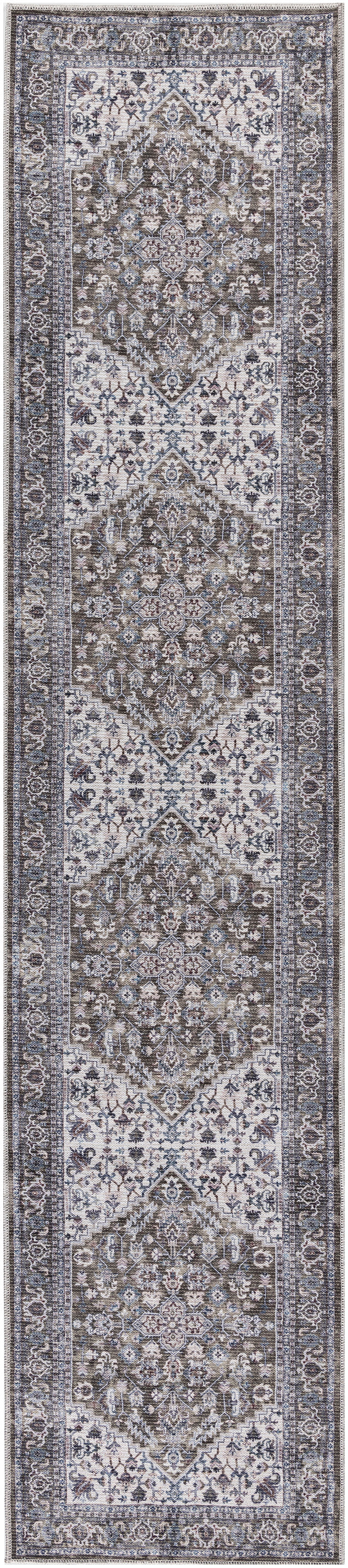 Nourison Home New Concept Washables SR104 Olive Ivory Traditional Machine Woven Rug