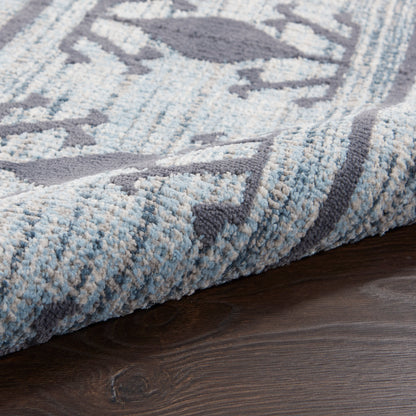 Nourison Home Asilah  Light Blue Charcoal  Contemporary