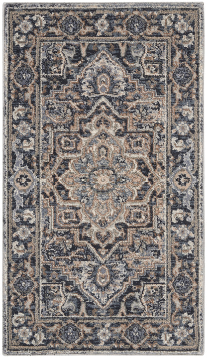 Nourison Home Moroccan Celebration KI381 Navy Traditional Power-loomed Rug