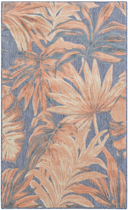 Nourison Home Aloha ALH43 Blue Rose Contemporary Power-loomed Rugs