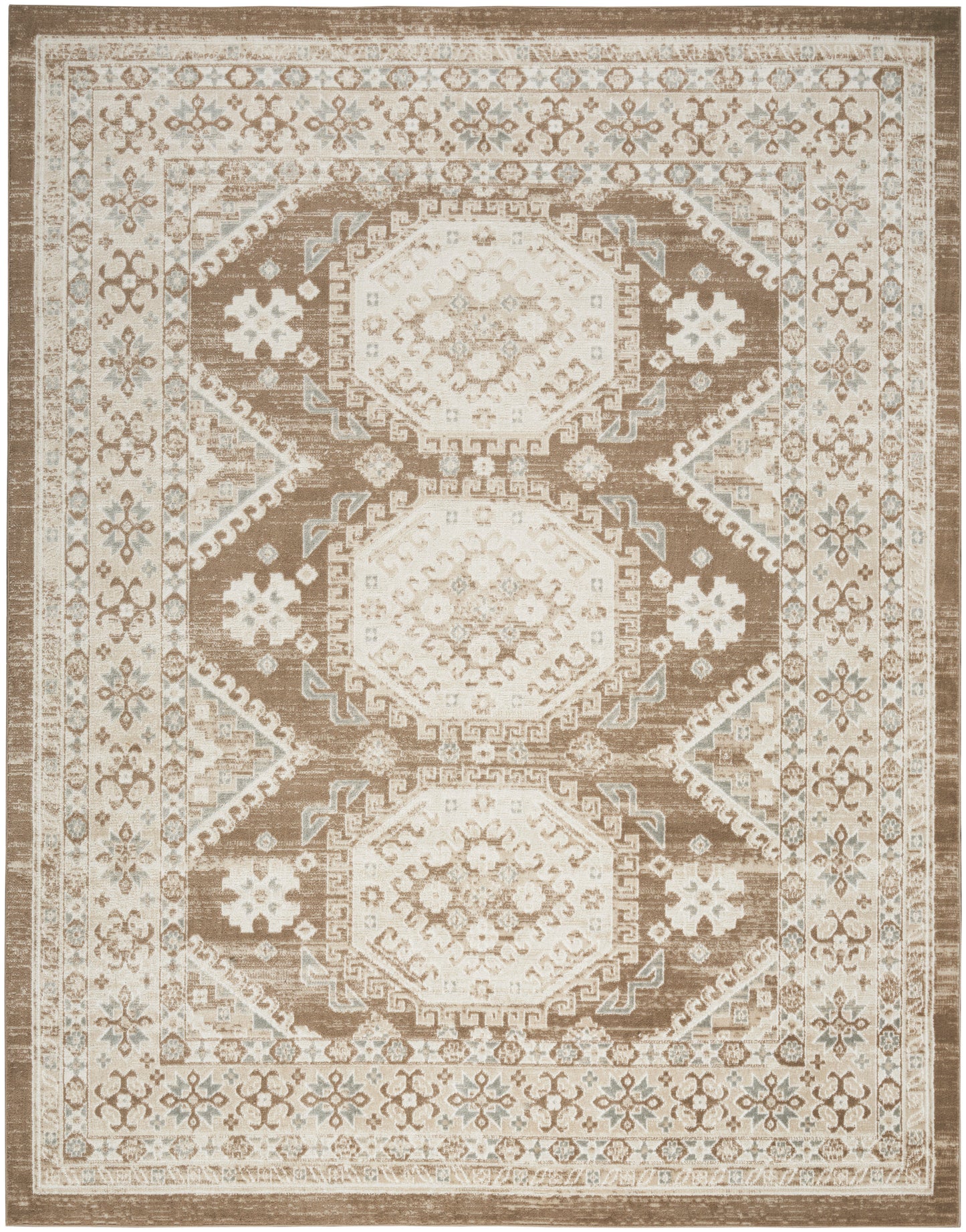 Nourison Home Serenity Home SRH01 Ivory Mocha Traditional Loom-woven Rug