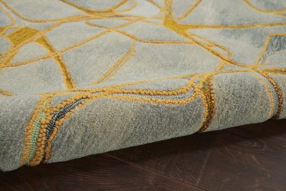 Nourison Home Symmetry  Grey Yellow  Contemporary