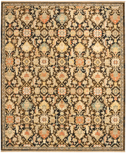 Nourison Home Antique Bloom ANB02 Mocha Multicolor Traditional Machine Woven Rug