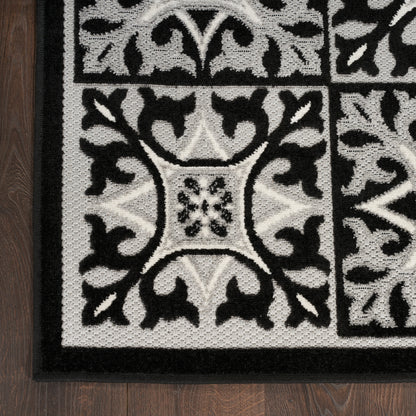 Nourison Home Aloha  Black White  Contemporary