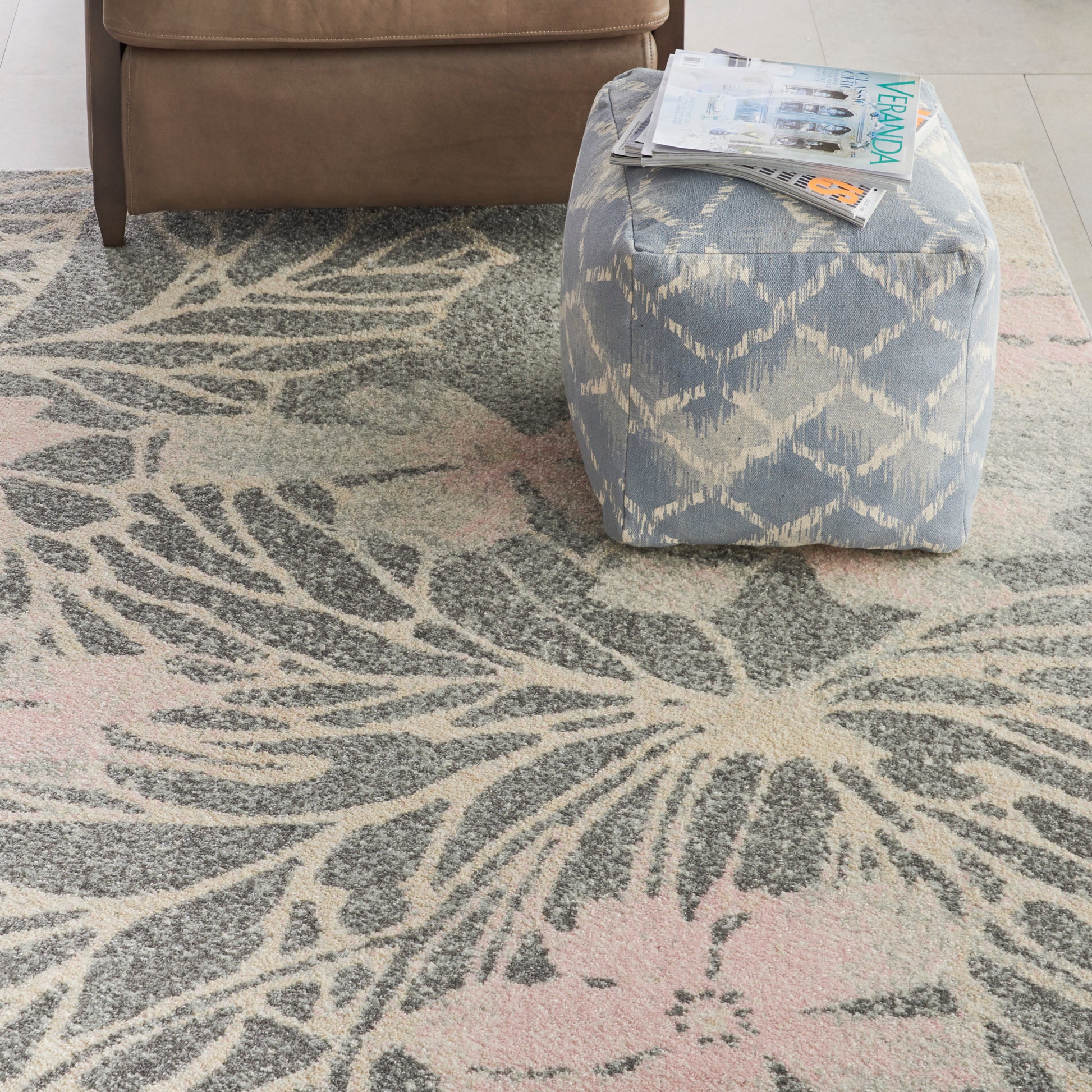 Nourison Home Tranquil  Grey Pink  Contemporary