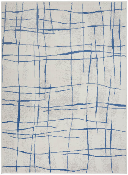 Nourison Home Whimsicle WHS09 Ivory Blue Contemporary Power-loomed Rug