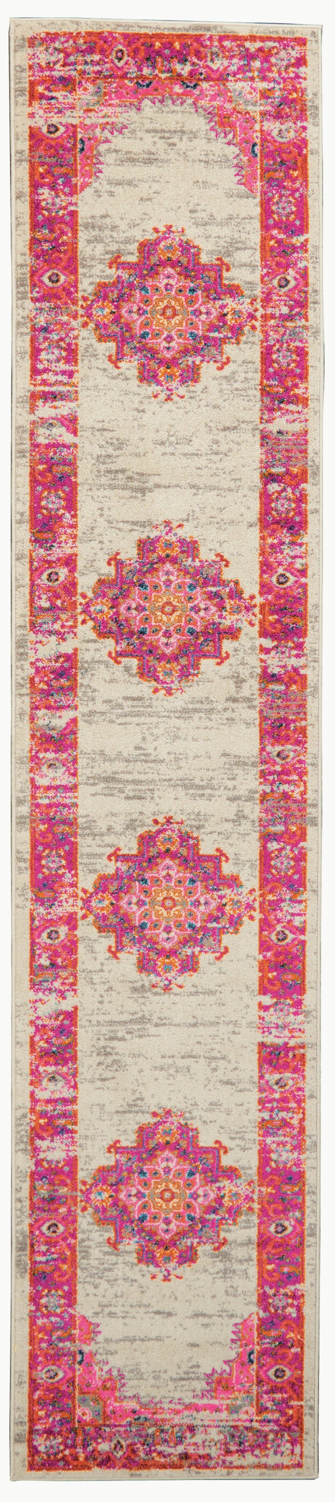 Nourison Home Passion PSN03 Ivory Fuchsia Transitional Power-loomed Rugs