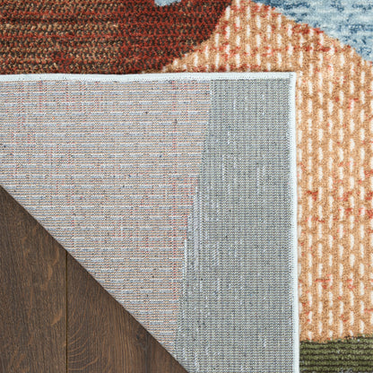 Nourison Home Nordic  Blue Multicolor  Contemporary