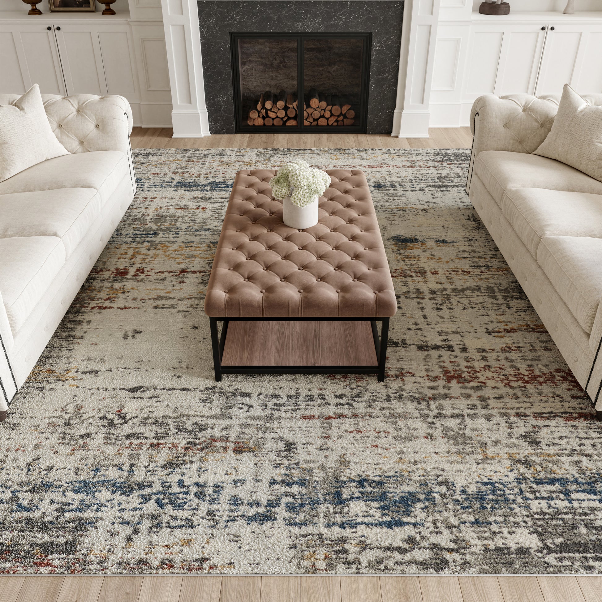 Nourison Home Rustic Textures  Light Grey Multi  Contemporary