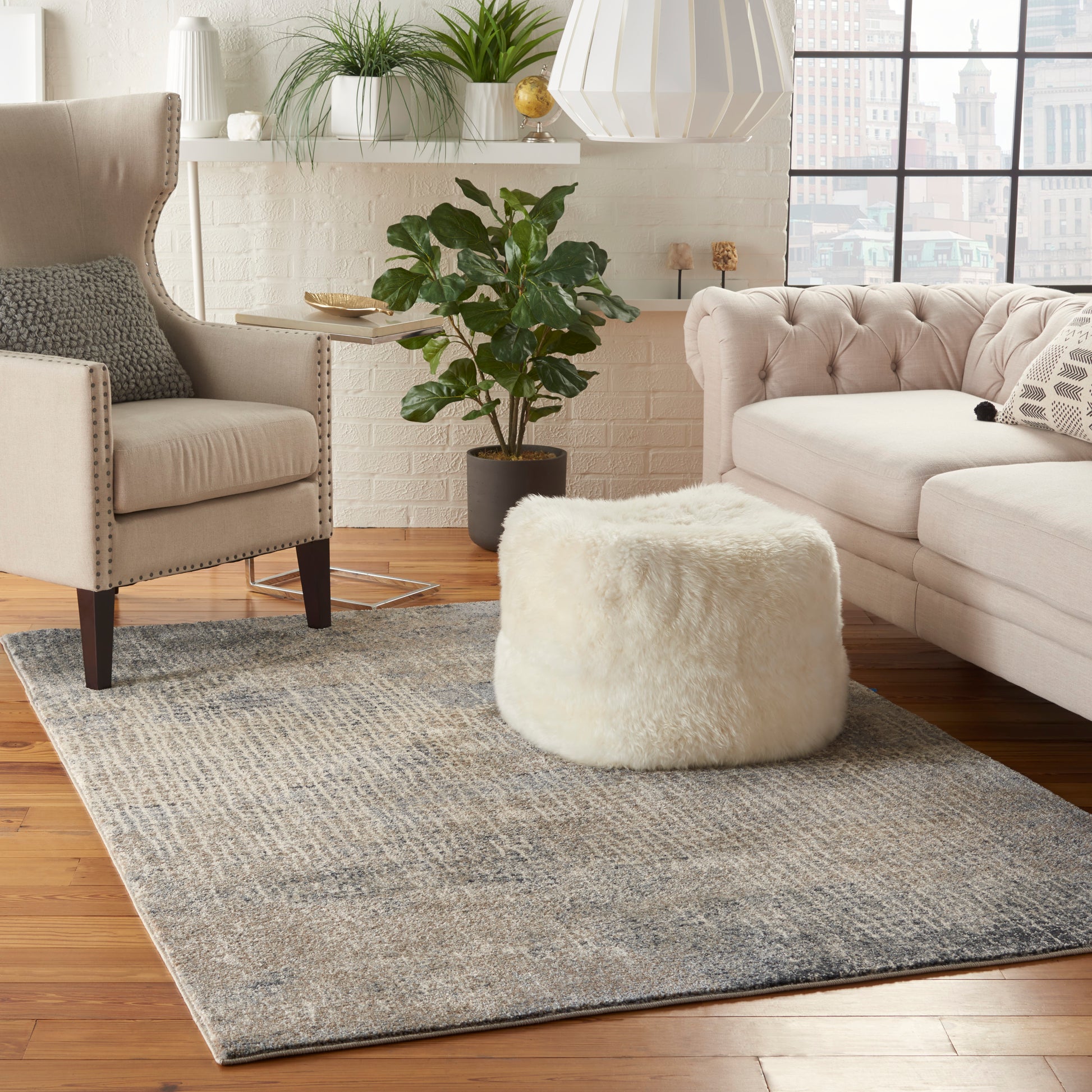 Nourison Home Moroccan Celebration  Ivory Grey  Contemporary