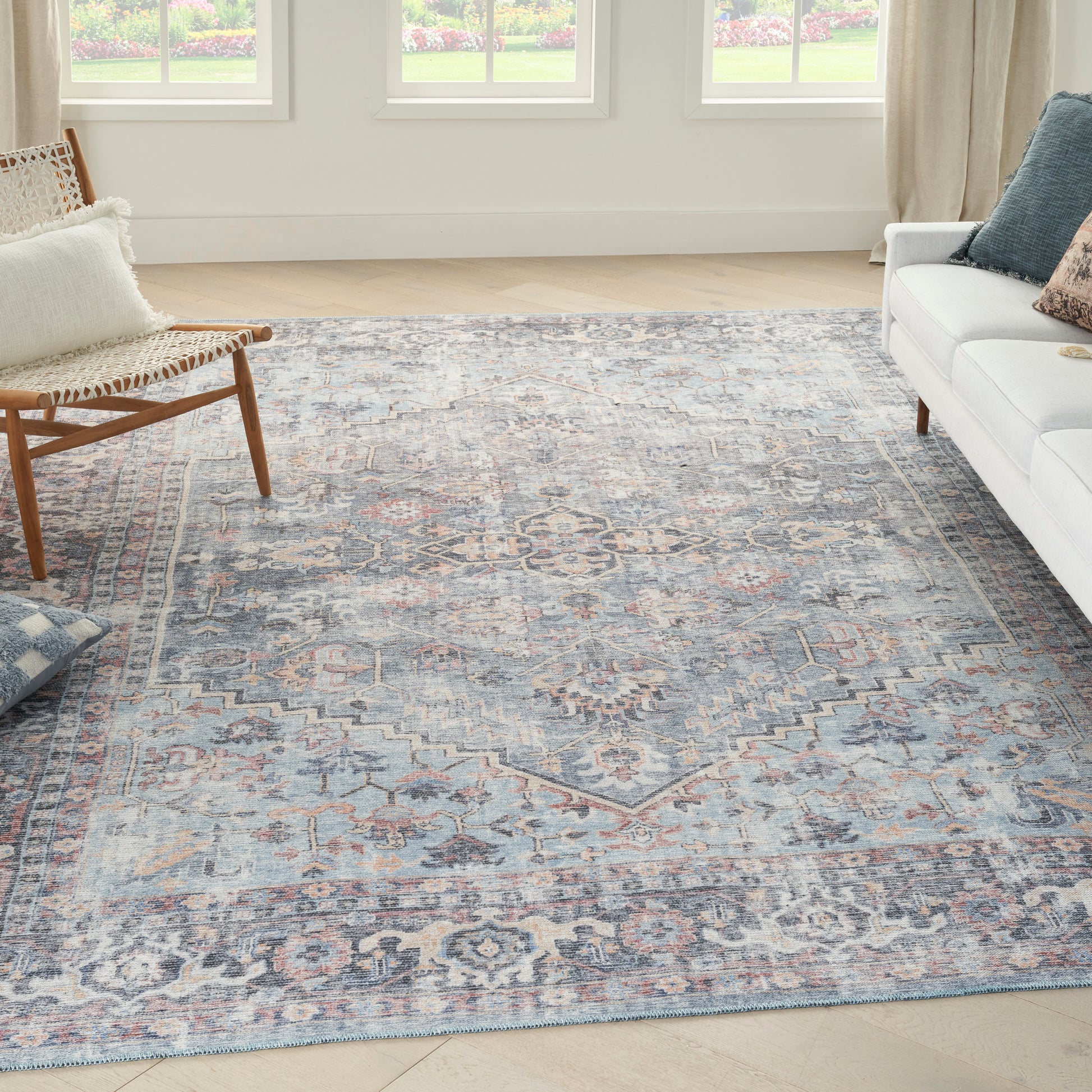 Nourison Home New Concept Washables  Light Grey Blue  Traditional