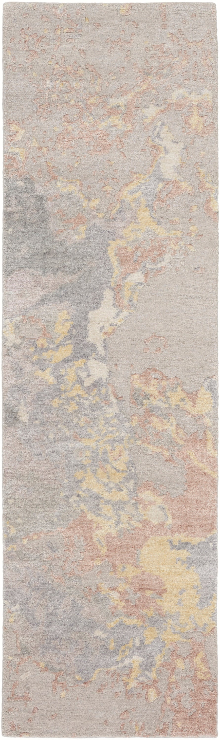 Nourison Home Silk Shadows SHA20 Silver Contemporary Knotted Rug