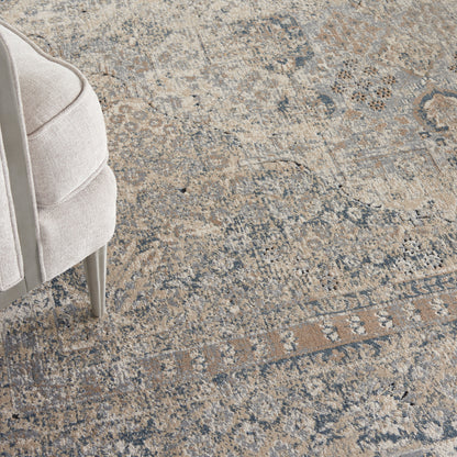 Nourison Home Malta  Ivory Blue  Traditional