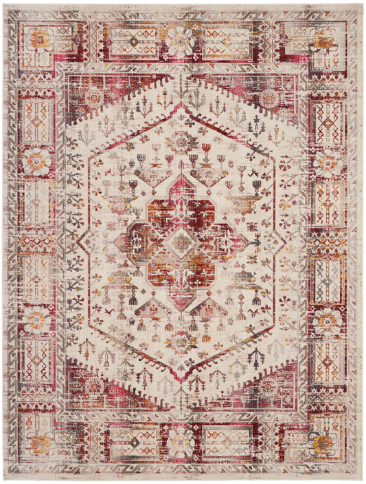 Nourison Home Vintage Kashan  Ivory Red  Traditional