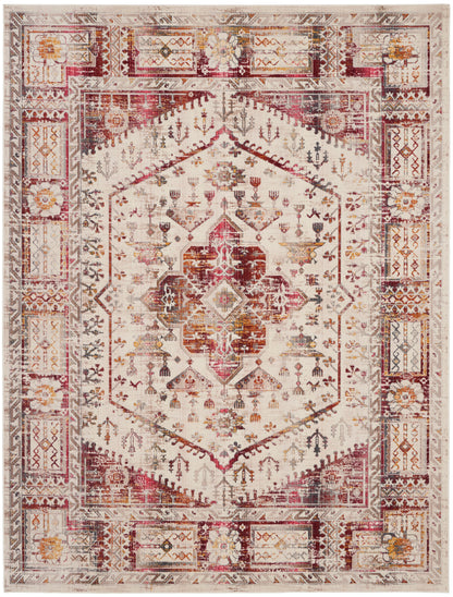 Nourison Home Vintage Kashan  Ivory Red  Traditional