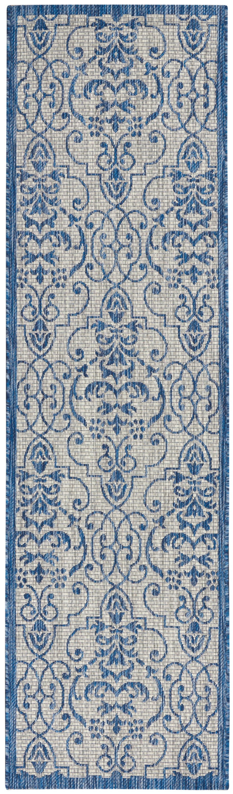 Nourison Home Country Side CTR04 Ivory Blue Transitional Power-loomed Rug