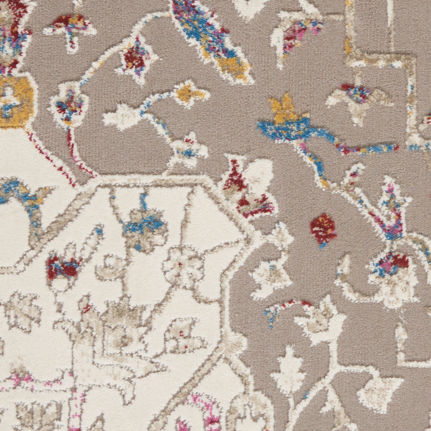 Nourison Home Melody  Grey Multicolor  Traditional