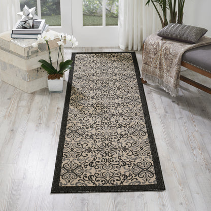 Nourison Home Caribbean  Ivory Charcoal  Transitional