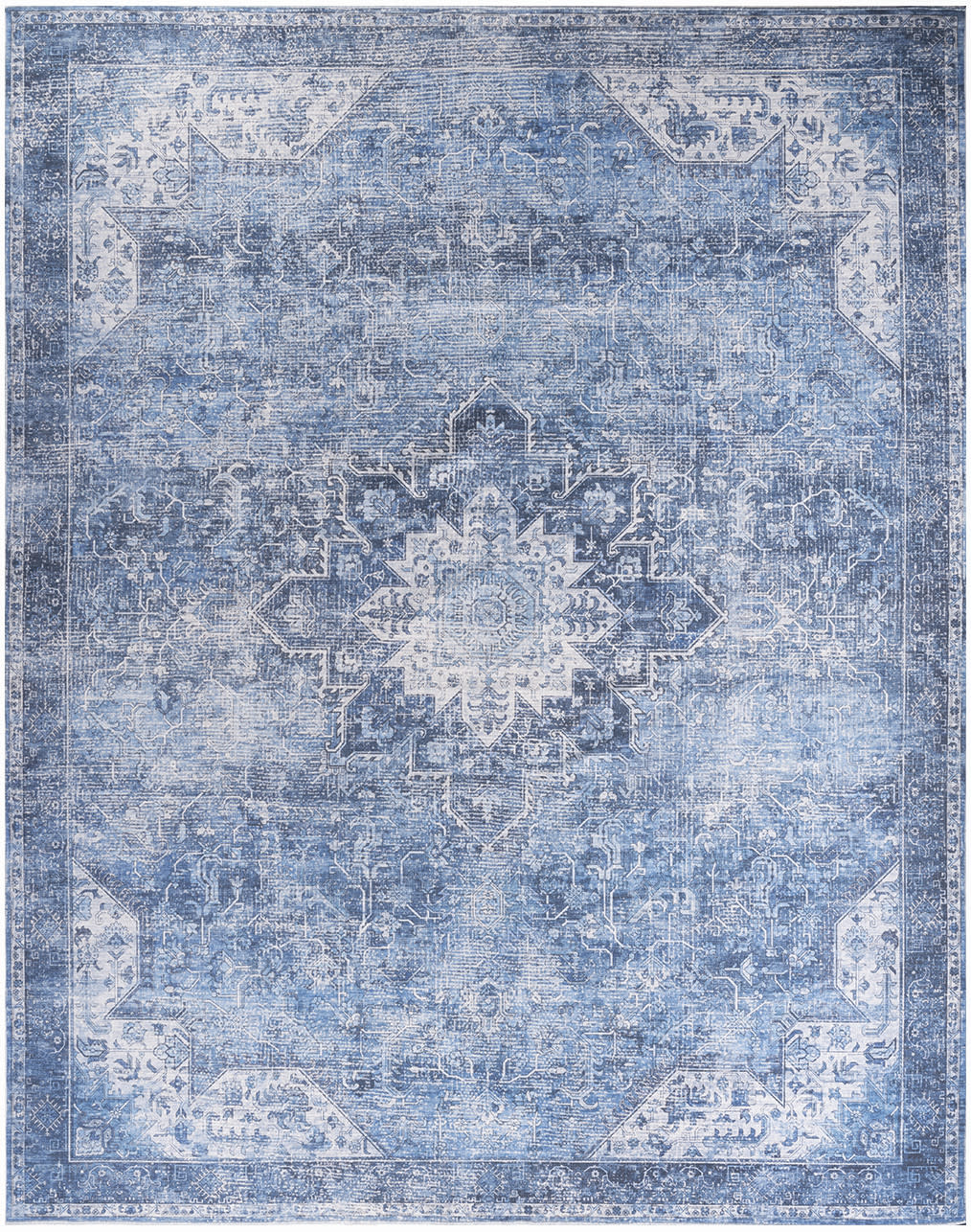 Nourison Home Nourison Washables NWB15 Blue Traditional Power-loomed Rug