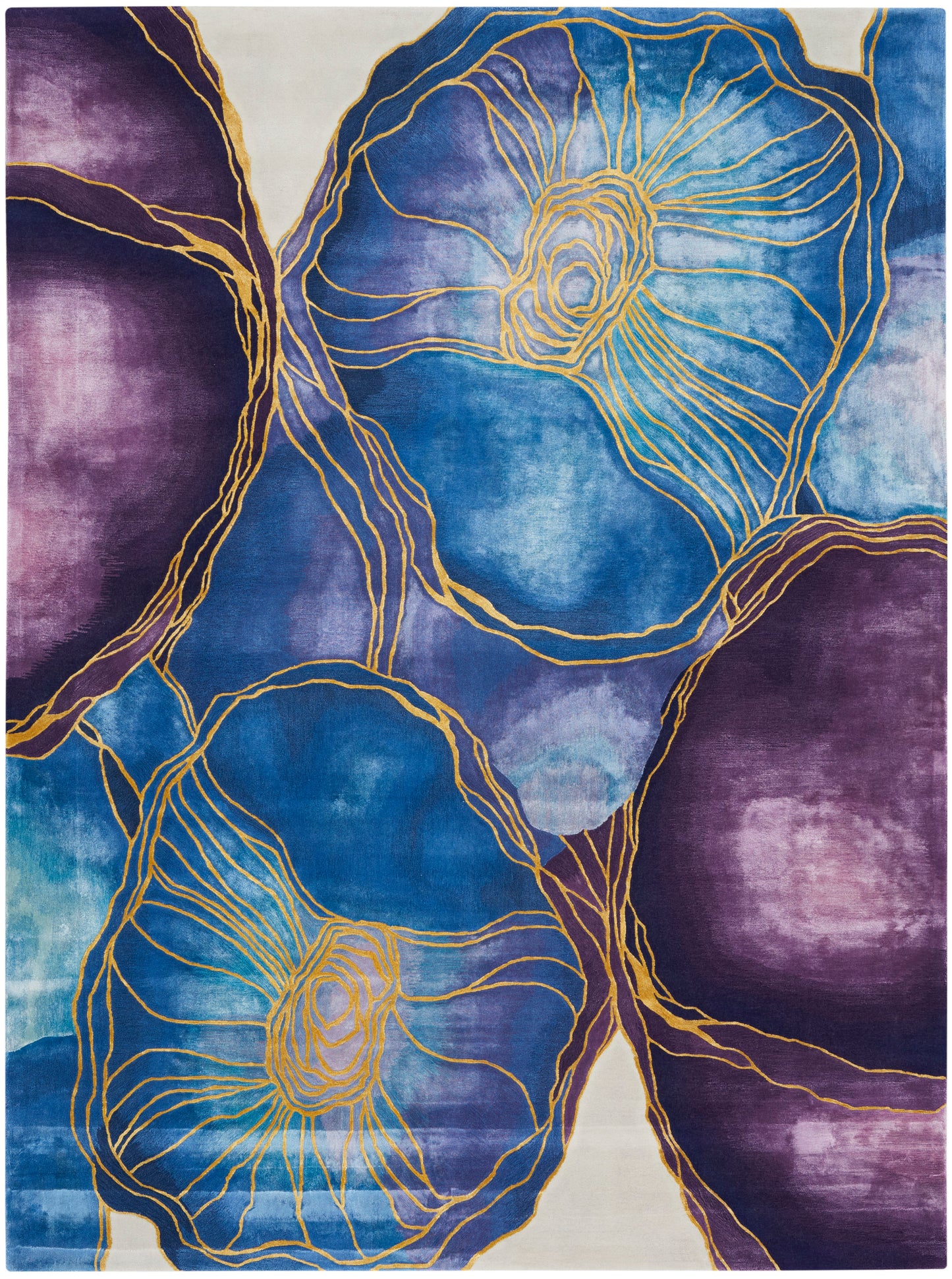 Nourison Home Prismatic PRS32 Blue Gold Contemporary Hand Tufted Rug