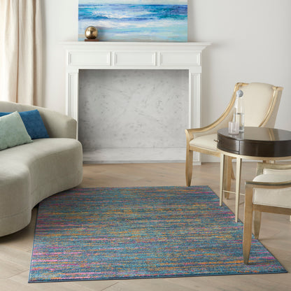 Nourison Home Passion  Blue Multicolor  Contemporary