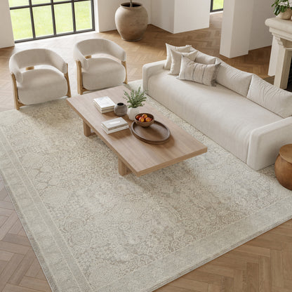 Nourison Home Eco Cycle  Silver Ivory  Traditional
