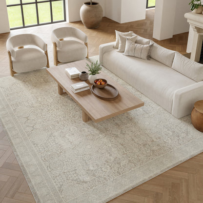 Nourison Home Eco Cycle  Silver Ivory  Traditional